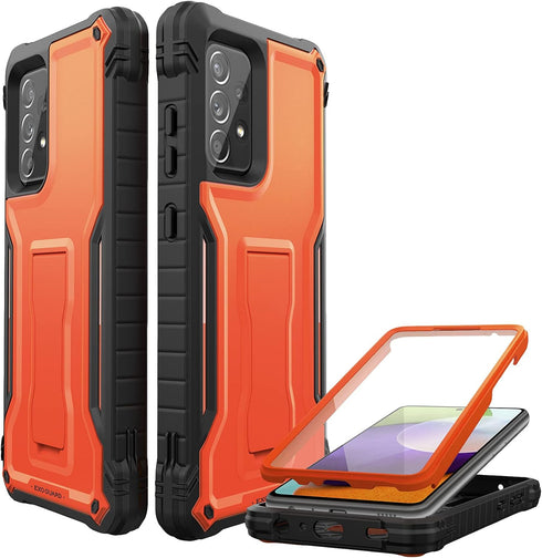 ExoGuard for Samsung Galaxy A52 Case, Rubber Shockproof Full-Body Cover Case Built-in Screen Protector and Kickstand Compatible with Samsung A52 5...