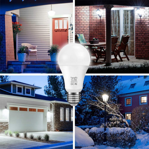 Vgogfly Dusk to Dawn Light Bulb 7W Smart Dusk till Dawn LED Photo Sensor Bulbs E26 Base socket Outdoor Indoor Lighting Lamp Auto On/Off (Cool Whit...