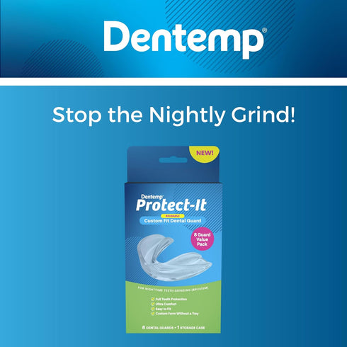 Dentemp Protect-It Custom Fit Grinding Mouth Guard 8 Pack for Grinding Teeth at Night - Night Guards for Teeth Grinding & Sleep...