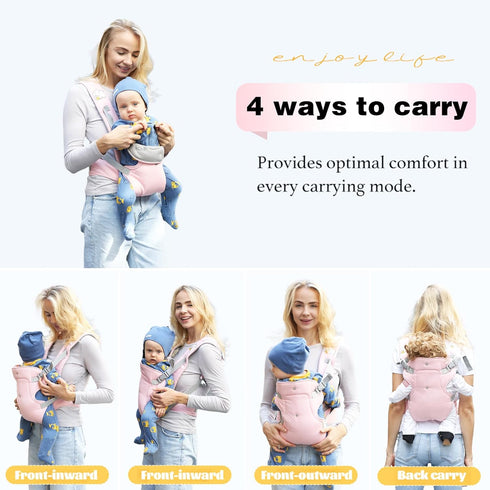 Baby Carrier Newborn to Toddler, Cozy Baby Wrap Carrier(8-32lbs), Lightweight Baby Holder Wrap Carrier,Baby Sling Carrier,Soft Fabric, Pink...
