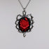 Gothic Red Rose Cameo In Thorns Pendant Necklace...