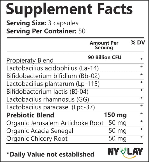 Prebiotics Probiotics 90 Billion CFU 150 Capsules | Dietary Supplement | Extra Strength Natural Formulation | Support Strength & Energy...