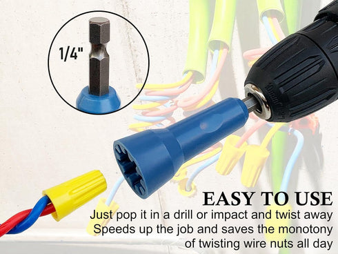 Nut Twister,Electric Nut Twister for Drill -1 PCS Wire Twister Tool for drill 1/4" Chuck Improve Efficiency Blue...