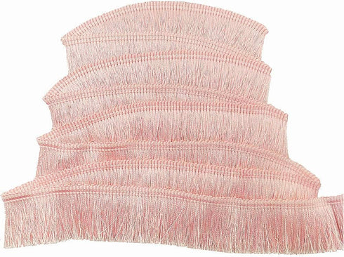 FQTANJU 1" Wide Decorative Polyester Fringe Trim, Lace Trim, 5 Yards (Light Pink)...