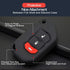 2pcs Compatible with Jeep Wrangler JL Gladiator JT Flip 3 Buttons Black Key Fob Cover Case Key Chain Protector Keyless Remote Holder for JLU Sport...