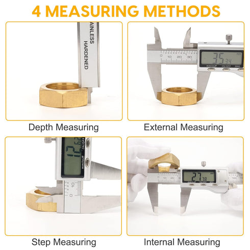 Digital Caliper, Sangabery 6 inch Stainless Steel Caliper Measuring Tool with Inch/Metric/Fractions Conversion and Large LCD Display, Perfect for ...