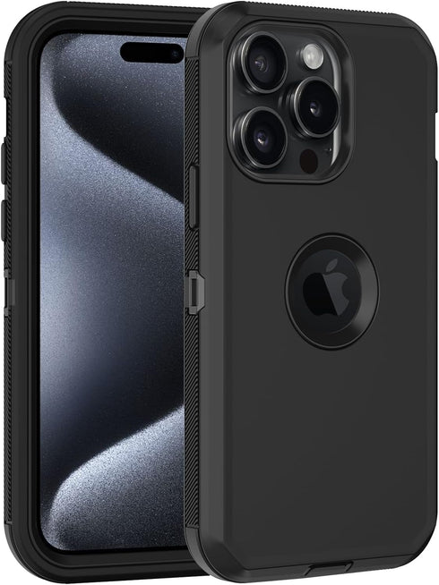 for iPhone 15 Pro Case, with Built in Screen Protector Heavy Duty Drop Protection, Full Body Rugged Shockproof Dust Proof Protective Phone Cover f...