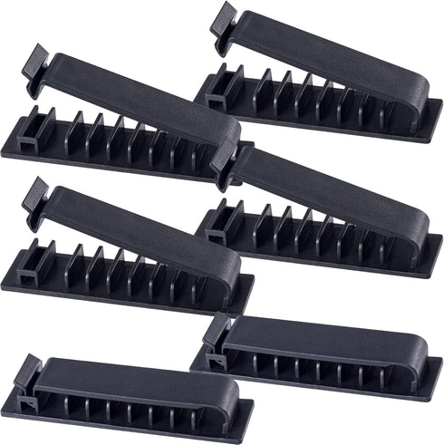 OIIKI Cable Organizer Cord Management for Desk 6 packs, Self Adhesive Cord Holders Cable Clips Wire Organizer for Phone Computer Appliances Charge...