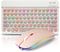 Bluetooth Keyboard and Mouse Combo for iPad - Rechargeable Wireless Keyboard & Mouse with 7-Color Backlit Compatible with iPad 9th/8th Gen, iPad P...