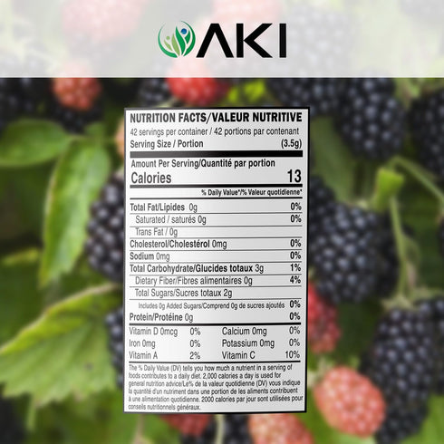 AKI BlackBerry Powder, Ideal in Nutrients, Vitamin C, Sugar-Free, Vegan-Friendly - Ideal for Baking, Flavoring, Smoothie, Yogurt, Popsicles, Sprin...
