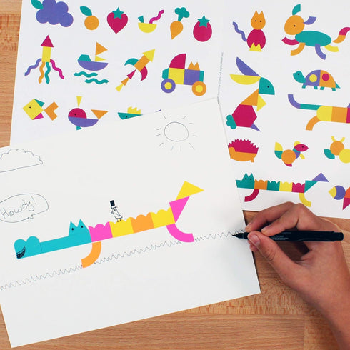 ARTshapes 840 pc Creative Paper Shapes Pack with 70+ Idea Guide - US Made Card Stock - Punch Out Funky DIY Craft Supplies for Whimsical Art Design...
