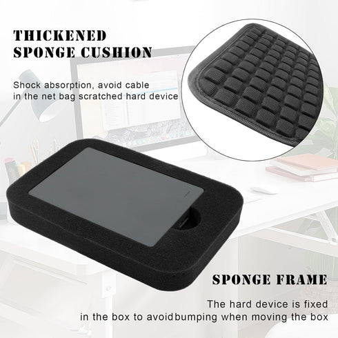 External Hard Drives Carrying Case Protection Hard EVA Case for Seagate External Hard Drive 1TB 2TB 3TB 4TB 5TB Portable HDD Hard Drive Case Mesh ...