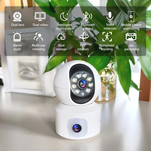 Security Camera, 1080p high-Definition Indoor Camera, 360 °Home Safety pet Camera, with Motion Tracking, Mobile Application, Two-Way Audio, Infrar...