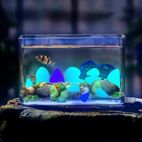 Glow in The Dark Pebbles for Outdoor Decor, Garden Lawn Yard, Aquarium, Walkway, Fish Tank, Pathway, Powered by Light or Solar-Recharge Repeatedly...