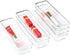 ihomecooker 6 Set Clear Plastic Junk Drawer Organizer Vanity Curlery Utensil Makeups Organizer for Kitchen 9''X 3''...