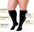 Plus Size Compression Socks Wide Calf- Copper Infused Graduated (Black, XXL)...