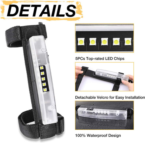 Universal Roll Bar LED Dome Light Utility Interior Courtesy Work UTV Dome Light Wraparound Roll Cage LED Lights Mount for Truck, ATV, UTV, RZR, Of...