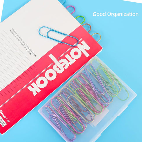 42 Pcs Jumbo Paper clips Colored, Large Papeclips 4 inch for Office...
