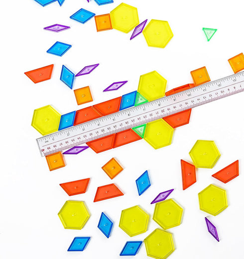 140 Pcs Translucent Pattern Blocks - Educational Light Table Manipulatives and Accessories - Fun and Engaging Geometric Shapes...