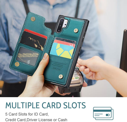 Asuwish Phone Case for Samsung Galaxy Note 10 Plus Note10+ 5G Wallet Cover with Screen Protector and RFID Blocking Card Holder Stand Cell Accessor...