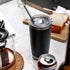 COMOOO 20oz Tumbler Stainless Steel Insulated Travel Mug Vacuum Double Wall Coffee Cup for Hot Beverage and Cold Drinks,Home and Outdoor?Black, 1 ...