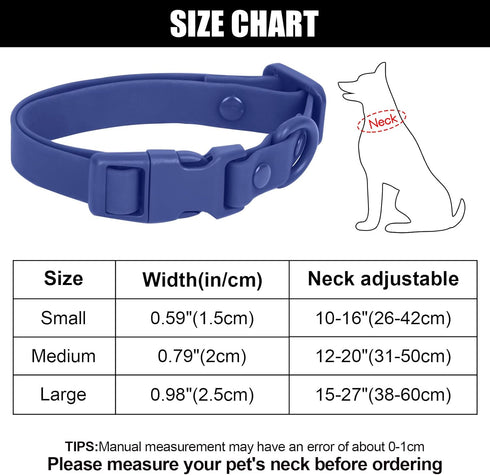 Waterproof Dog Collar Soft Rubber Dog Collar with Safety Buckle Adjustable Pet Collars for Small Medium Large Dogs...