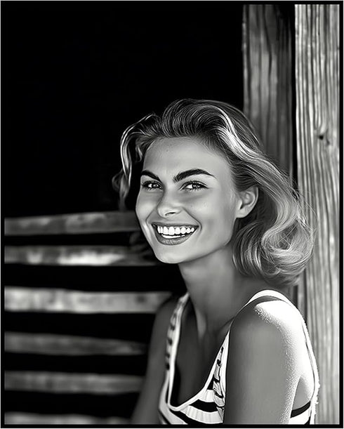 Posterizer 1 pcs-black and white photo art-90s models inspired portarait 3-Photography Art-Retro Art-Decorations for Bedroom, Office, Living Room ...