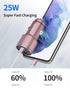 Dual USB C Car Charger, 60W PD (30W + 30W) Super Fast Charging Adapter Metal for iPhone 15 Pro Max, Samsung Galaxy S24 Ultra/S24 Plus/S24/S23/22+/...