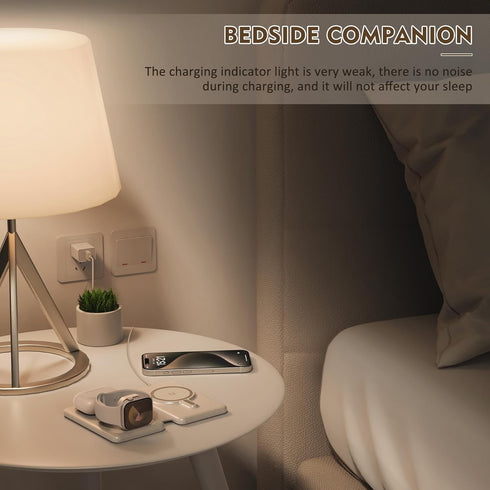 Magnetic Wireless Charger for iPhone: 3 in 1 Travel Charging Station for Apple Devices for iPhone 15 14 13 12 Pro Max Plus - Foldable Charging Pad...