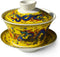 Gaiwan Teacup 7oz Chinese Dargon Sancai Cover Bowl Lip Saucer Set for Gongfu Tea (Yellow)...