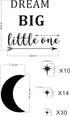 Dream Big Little One Wall Decal, Wall Sticker Quote, Nursery Wall Decal, Removable Vinyl Stickers for Children Baby Kids Boy Girl Bedroom A24 (Whi...