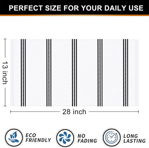100% Cotton Waffle Weave Kitchen Towels, 13 x 28 Inches, Super Soft and Absorbent Buffalo Check Dish Towels for Drying Dishes, 4-Pack, White & Bla...
