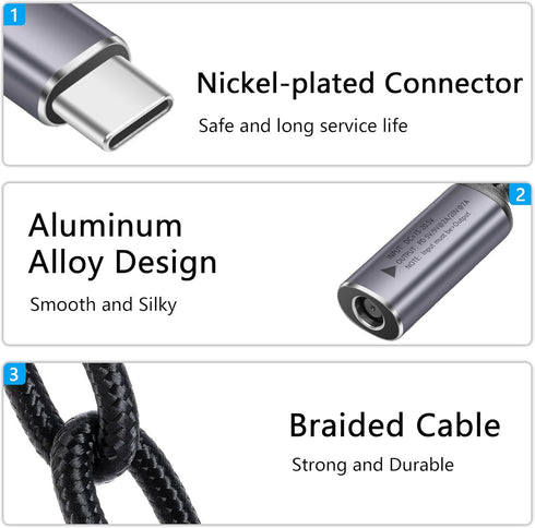 SinLoon PD 140W DC7450 to USB C Cable DC 7.4mm x 5.0mm Female(7.4 x 0.6mm) Input to Type C Male Power Charging Cable with PD Automatic Identificat...