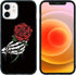 FANXI Gothic Rose Phone Case Compatible with iPhone 12/12 Pro 6.1 Inch - Shockproof Protective TPU Aluminum Cute Cool Red Rose Phone Case Designed...