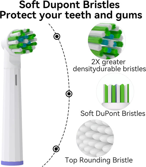 Replacement Toothbrush Heads Compatible with Oral-B Braun Pro 500/1000/1500/3000/3757/5000/7000/7500/8000, Professional Electric Brush Heads for O...