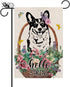 Spring Garden Flag Hello Spring Corgi Vertical Double Sided Flowers Butterfly Farmhouse Yard Lawn Outdoor Decor 12.5x18 Inch...