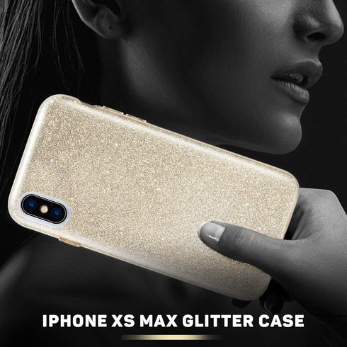 MATEPROX Compatible with iPhone Xs Max Case Glitter Slim Shiny Sparkle Crystal Bling Cover Cute Girls Case (Gold)...
