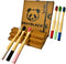 Kids Bamboo Toothbrushes (6 Pack) BPA Free Soft Bristles Eco-Friendly, Natural Toothbrush Set Biodegradable...