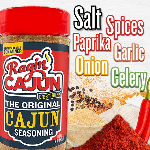 Original Cajun Seasoning - 8 oz, Less Salt, Low Sodium, No MSG, All Natural - Authentic Louisiana Spice for Grilling and Cooking Fish, Chicken, St...