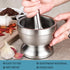 Stainless Steel Mortar and Pestle Set, Spices Grinder Pill Crusher with Silicone Protective Lid - Heavy Duty Mortar Pestle for Molcajete Herb Bowl...