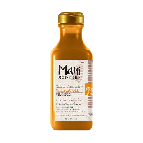 Maui Moisture Curl Quench + Coconut Oil Curl-Defining Anti-Frizz Shampoo to Hydrate and Detangle Tight Curly Hair, Softening Shampoo, Vegan, Silic...