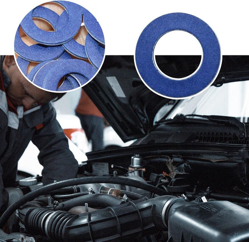 12PCS Oil Drain Plug Gaskets, Aluminum Oil Drain Plug Gaskets Washer Crush Seal, 90430-12031 Replacement for Engine Oil Drain Plugs Gasket, Univer...