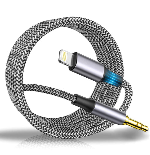 Apple MFi Certified Aux Cord for iPhone, Lightning to 3.5mm Jack Nylon Braided Audio Cable for iPhone 14 13 12 11 XS XR X 8 7 6 iPad to Car/Home S...