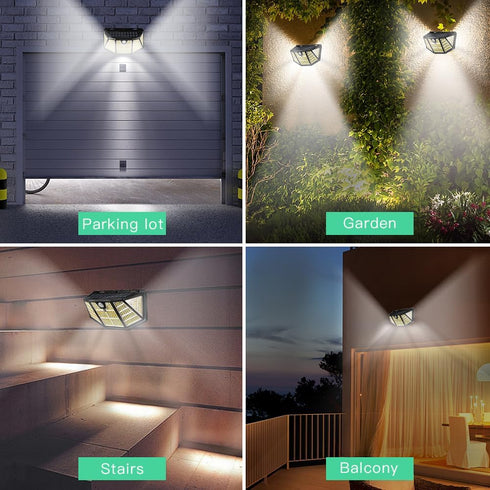2Pack Solar Light Outdoor IP67 Waterproof 3Light Modes -Upgraded High-Brightness 310LED Sensor Lights for Garden, Wall, Parking Lot,Hallyway...
