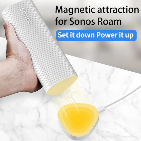 Wireless Charger Compatible with Sonos Roam Gen 2nd/1st, Magnetic Charging Base, Power up Charging Dock for Portable Bluetooth Speaker for Sonos R...