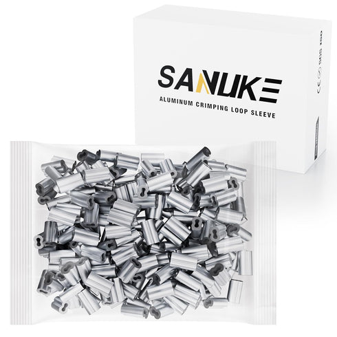 Sanuke 200PCS 3/64" Aluminum Crimping Loop Sleeve for 3/64" Diameter Wire Rope and Cable…...