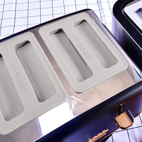 2 Pack Toaster Cover 2 Slice Toaster Cover Silicone Toaster Lid Bread Machine Cover Bread Maker Accessories (Grey)...