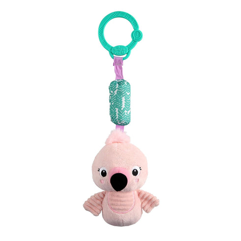 Bright Starts Flamingo Chime Along Friends Plush Take-Along Stroller or Carrier Toy, Ages 0 Month+...