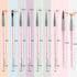 JASSINS Nail Art Brushes,9PCS Double Ended Nail Brush and Nail Dotting Pens,Shiny Handles Professional Nail Liner Painting Tool Brush for Home Use...