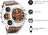 Lancardo Cool Watch for Men: Big Face Leather Strap Dual Time Zone Steampunk Wrist Watch Father's Day...